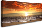 Baisuart-S0162 Canvas Prints Wall Art Sunset Ocean Beach Pictures Photo by Baisuart