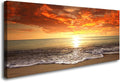 Baisuart-S0150 Canvas Prints Wall Art Sunset Ocean Beach Pictures Photo by Baisuart