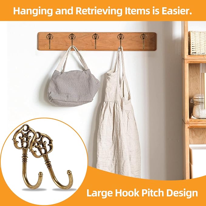 20 PCS Vintage Decorative Wall Hooks, Bohemian Decorative Coat Hook - Image 5