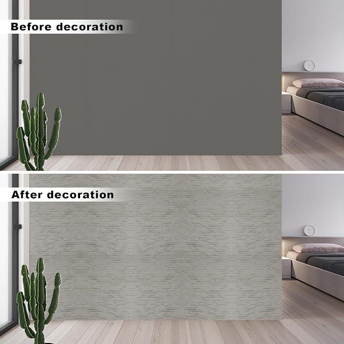 3D Wall Panels - 4PCS 47.2"x23.6" Faux Stone Wall Covering - MCM Modified Clay - Image 2