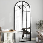 Full Length Mirror, Large Body Arched Wall Mounted Window Pane Mirrors by ZMYCZ