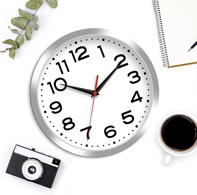 Roymnie Wall Clock Silent Non-Ticking Modern Clock Battery Operated 12 Inch - Image 8