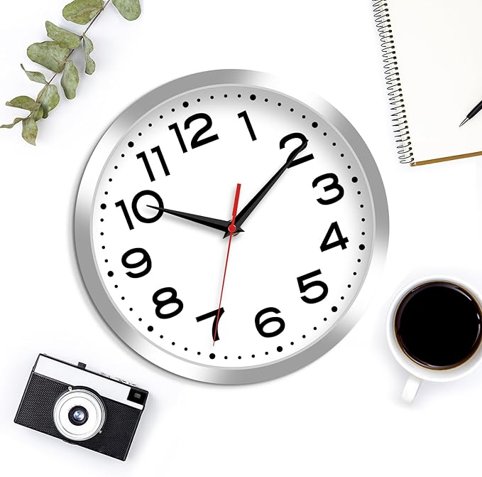 Roymnie Wall Clock Silent Non-Ticking Modern Clock Battery Operated 10 Inch - Image 8
