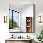 KOCUUY Bathroom Mirror 36"x40", Shatterpoof Large Vanity Mirror, Metal Framed - Image 2