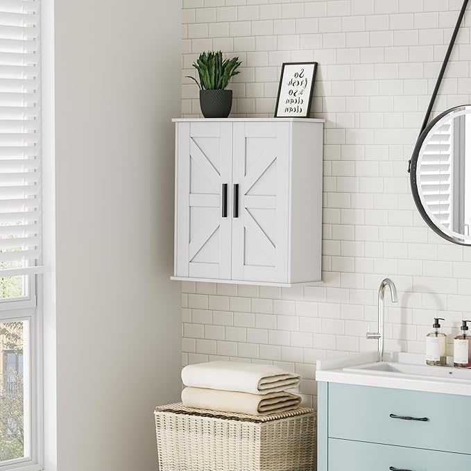 Homleke Bathroom Wall Cabinet, Over Toilet Storage Cabinet - Image 2
