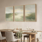 Large Framed Sage Green Abstract Landscape Wall Art - Image 2