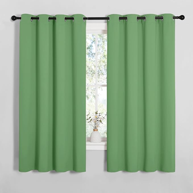 NICETOWN Froest Green Blackout Curtains 68 inches Length by NICETOWN