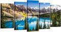 KREATIVE ARTS - 5 Pieces Canvas Prints Wall Art Canada Moraine Lake And Rocky by KREATIVEARTS