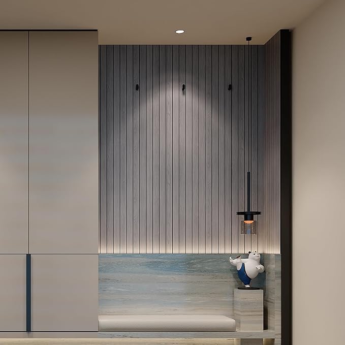 YU LI 3DH Peel and Stick PVC Slat Wall Panel 118"x15.75" Self-Adhesive Thick - Image 5