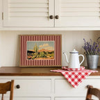 Framed Vintage Western Nature Landscape Wall Art Set of 3, Striped Postcards - Image 4