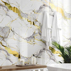 10pcs Thick Marble Peel and Stick Waterproof Wall Panels, Heat-Resistant - Image 3