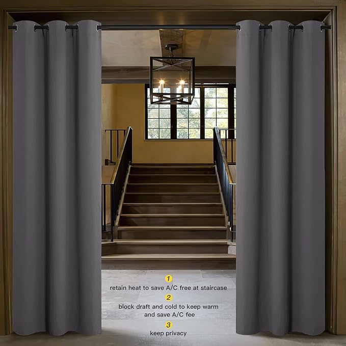 NICETOWN Closet Curtain for Bedroom Door Privacy, Faux Folding Accordion Doors - Image 2