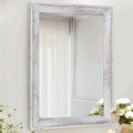 AAZZKANG Mirrors for Wall Rustic Wood Framed Hanging Mirror 26"x18" Decorative by AAZZKANG