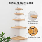 Gieanoo Corner Floating Shelf 9inch Solid Oak Wood Floating Corner Shelf - Image 5