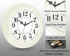 Vintage Wall Clock 16 Inch Quartz Silent Non-Ticking Analog Clock Battery - Image 3