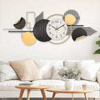 Large Wall Clock, Modern Silent Non-Ticking Metal Wall Art Wall Clocks Battery by Axioglo