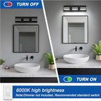 IZORRO LED Modern Bathroom Lights Fixtures, Matte Black Acrylic Wall Lighting - Image 7
