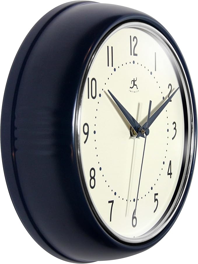 Infinity Instruments Retro 9.5 Inch Round Indoor Wall Clock - Image 3