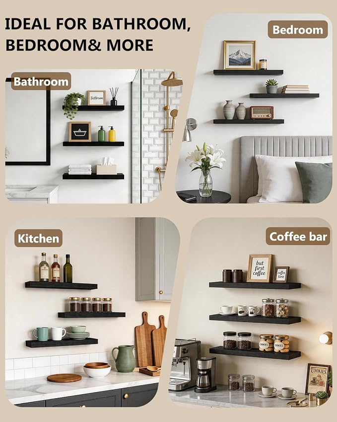 WALI Floating Shelves for Wall, 3 Tier Bathroom Storage Shelf Over Toilet - Image 3