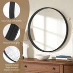 WallBeyond Round Wood Mirror - Image 5