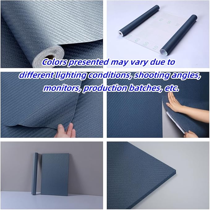 Haimin Fabric Wallpaper Textured Contact Paper Navy Blue Grasscloth Wallpaper - Image 2