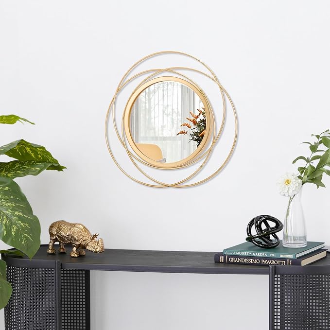 Gold Art Circle Mirror for Wall - Image 2