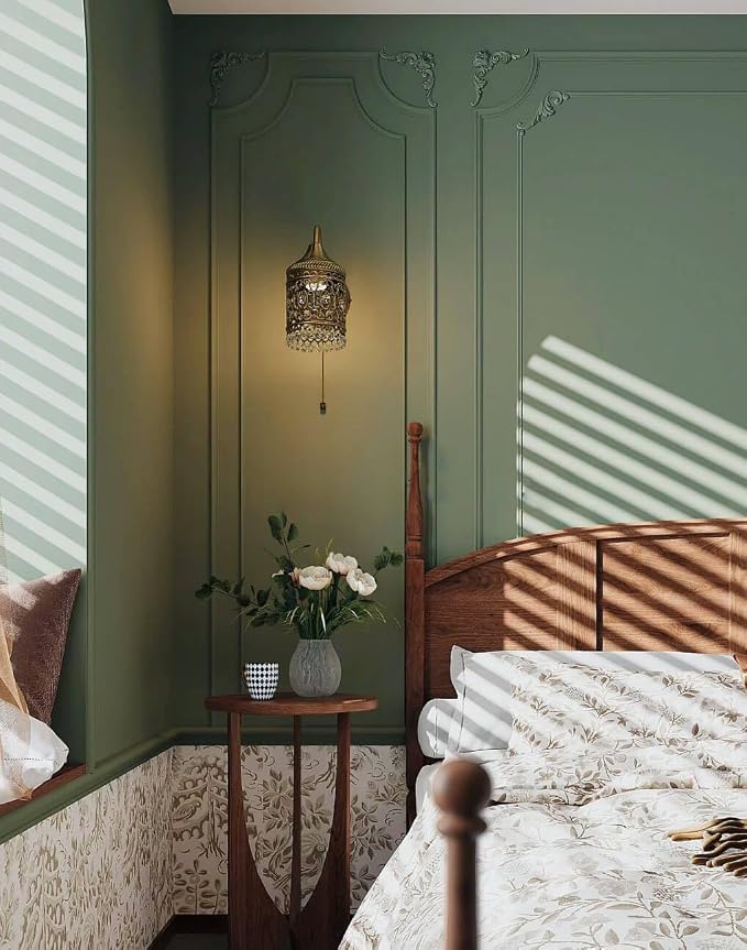 Dimoon 118''x17.7'' Green Peel and Stick Wallpaper Contact Paper Modern Self - Image 9