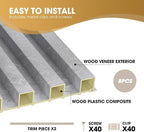 OUZUGIE WPC Acoustic Slat Wall Paneling, Living Room, TV Background, Study Room - Image 4