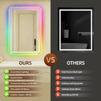 24x36 Inch Gold Framed LED Bathroom Mirror - Image 7