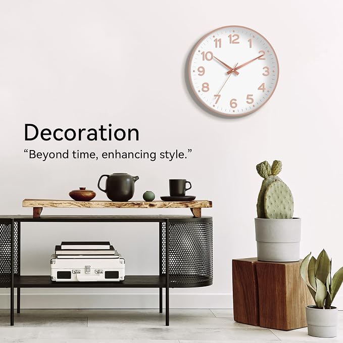 Roymnie Wall Clock 10 Inch Silent Wall Clocks Battery Operated-Modern Non - Image 6