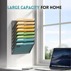 SUPEASY 8 Tier Wall File Organizer, Hanging Wall Mounted Mail Organizer - Image 2