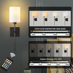 KARTOOSH Battery Operated Wall Sconce Set of Two, Wireless Rechargeable Wall - Image 4