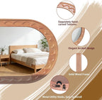 Wood Bathroom Mirror, 30 x 18 Inch Wood Wall Mirror - Image 3