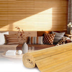 Natural Bamboo Wall Panel for Interior Wall Decor, Pole Wrap Wainscoting Wall by Unknown