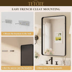 TETOTE Black Vanity Mirror 28 x 36 Inch - Image 7