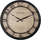 Presentime & Co 13" Farmhouse Series Wall Clock, Quartz Movement, Shiplap Style by Presentime
