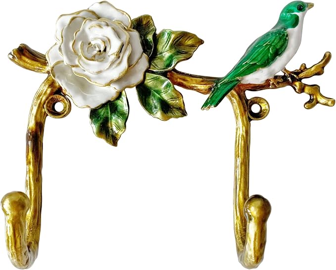 Vintage Bird Shaped Decorative Wall Hook Rack Hanger by Pewery