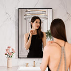 LOAAO Black Bathroom Mirror 32"X36" - Image 2