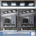 SineRise LED Modern Bathroom Vanity Light Fixtures, Matte Black Modern Acrylic - Image 3