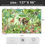 -Green Rainforest Plants Animals Tiger Cloth Wallpaper Jungle Plants Banana - Image 4