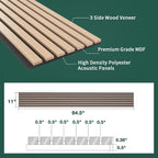 Yuzzy 4 Pack Wood Panels for Wall, 94.5" x 11" Acoustic Wood Slat Wall Panel - Image 4