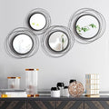 Hicarer 4 Pcs Decorative Round Modern Circle Mirror Wall Art Ring Metal Mirror by Hicarer