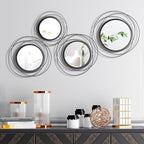 Hicarer 4 Pcs Decorative Round Modern Circle Mirror Wall Art Ring Metal Mirror by Hicarer