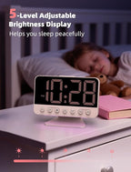 Odokee Digital Alarm Clocks for Bedrooms: Large Bold Number 5 Brightness Dimmer - Image 4