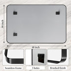 48X30 Inch Black Metal Framed Bathroom Mirror - Image 4