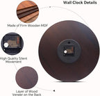 8 Inch Wall Clock Easy to Read Arabic Numerals Wooden Round Wall Clock Silent - Image 6