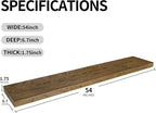BGMG Floating Shelves 54 inch Long, Distressed Rustic Wooden Wall Shelves - Image 3