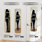 SCWF-GZ 47x14 Mirror Rectangle Full Body Length Door Hanging Wall Mounted - Image 8
