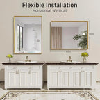 40x30 Inch Gold Bathroom Mirrors - Image 5