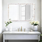 Tanmicoshomy Brown Shell Framed Rectangular Wall Mirrors - Image 2